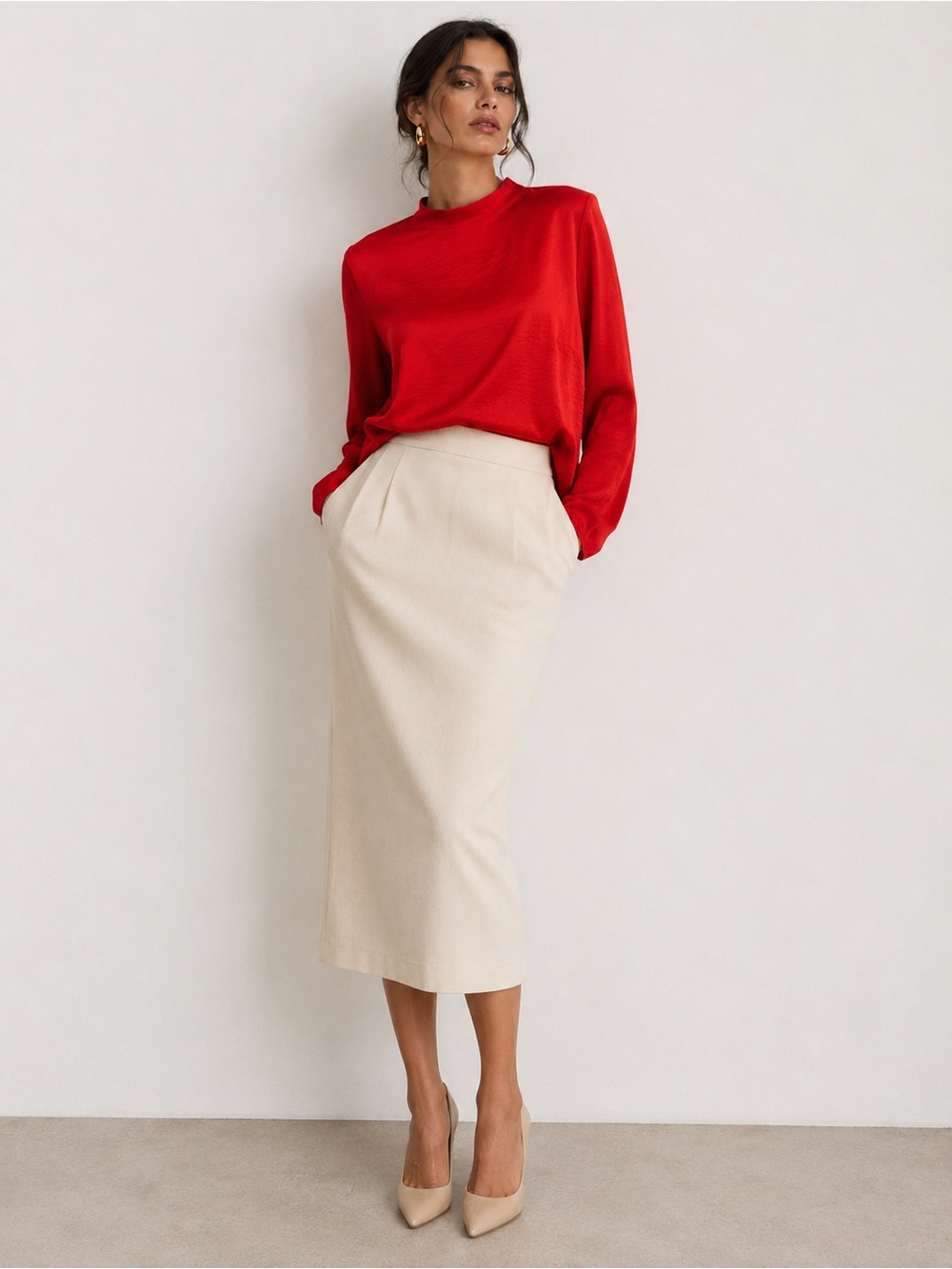 Vintage Lord & Taylor Ivory Midi Pencil Skirt – Deadstock/NWT